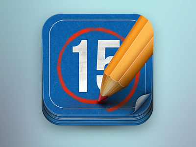 Icon 15 app blue blueprint calendar corner counter day icon icons ios ipad iphone iphone5 number orange paper pencil texture ui user interface week