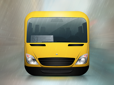 Bus Icon app best bus car day icon icons ios ipad iphone iphone5 marshrutka number rain street taxi texture ui user interface маршрутка