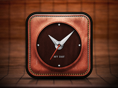 MyDay - 2 app arrow best calendar clock countdown counter day hour icon icons ios ipad iphone leather minute myday number organizer pattern stitch stitching texture time ui user interface watch week wood wooden
