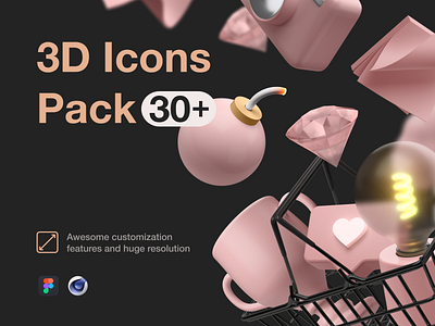 3D Icons Pack app c4d cinema4d figma icons icons pack iconset illustration landing mobile mockup presentation presentation design ui ui8 uxui