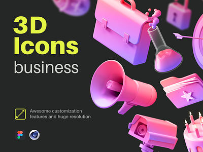 3D Icons Pack / Business