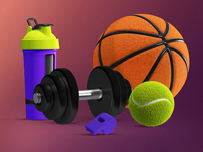 3D Icons Pack - Fitness 3d c4d cinema4d icon icon set icons interaction motion ui ui8 ui8net