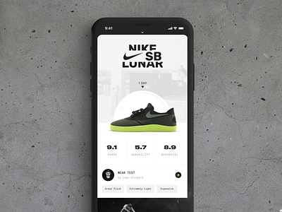 Nike SB App concept animation app behance concept design interaction interface ios mobile motion nike nike sb shoes skate skateboarding ui video animation