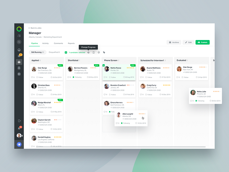 Kanban Board - Manage Candidates by Stead on Dribbble