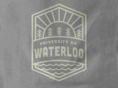 University of Waterloo Linear Badge Design apparel badge canada line linear ontario sun trees university waterloo waves
