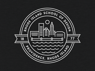 RISD Circle Badge badge circle college design providence rhode island risd school skyline water
