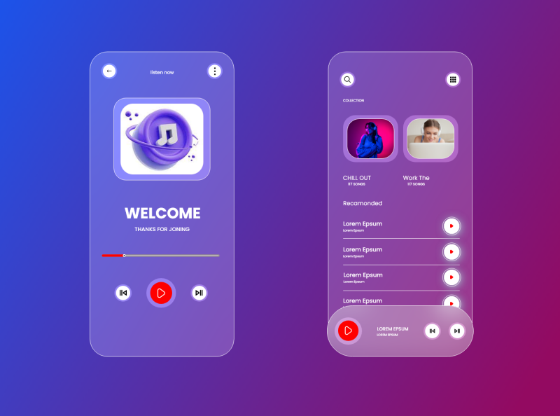 mobile glass screens by Talha on Dribbble