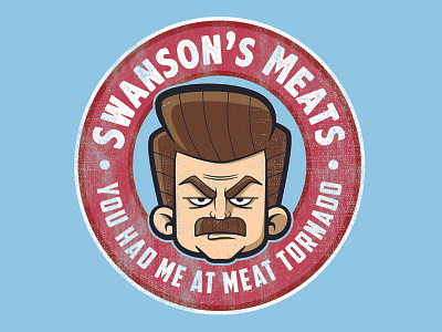 Swanson's Meats badge badge logo funny meat shop meat tornado nick offerman parks and rec quote ron swanson shirt