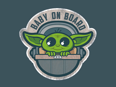Baby on Board alien baby baby on board baby yoda badge funny logo mandalorian science fiction scifi shirt star wars the child yoda