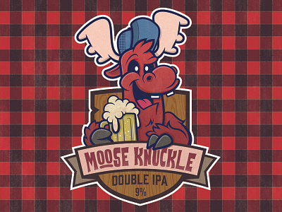 Moose Knuckle IPA animal badge beer brewery camping cute funny hunting ipa knuckle label logo moose mooseknuckle outdoors package party shirt sticker trophy