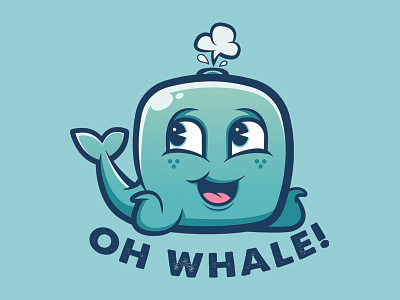 Oh Whale! badge cute cute animal fish funny kids logo nautical ocean oh whale sea shirt toddler whale