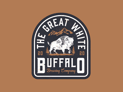 The Great White Buffalo Brewing Co. america animal apparel badge logo beer beer label branding brewery brewing company craft beer great outdoors great white buffalo hop identity illustration logotype mark minimal package design typography