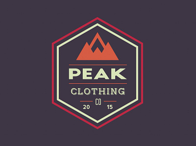 Peak Clothing Co. apparel badge logo branding hiking hipster outdoor shirt sticker travel