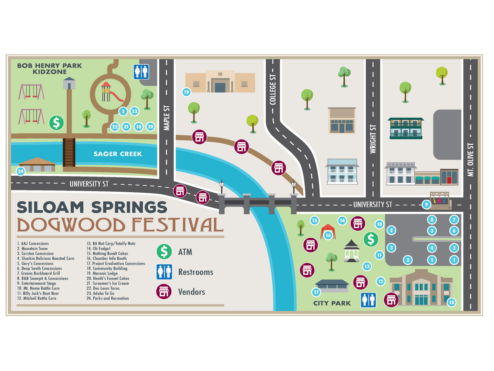 Siloam Springs Dogwood Festival Event Map by Justin Oden on Dribbble