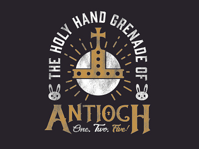 Holy Hand Grenade apparel badge logo branding bunny camelot comedy flying circus funny holy grail holy hand grenade humor king arthur label merch monty python rabbit shirt