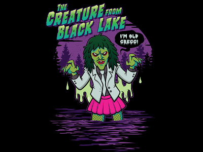 The Creature from Black Lake adventure apparel apparel logo baileys black lake camping creature creature from the black lagoon greg halloween horror love games mighty boosh monster noel fielding old gregg outdoors scary shirt