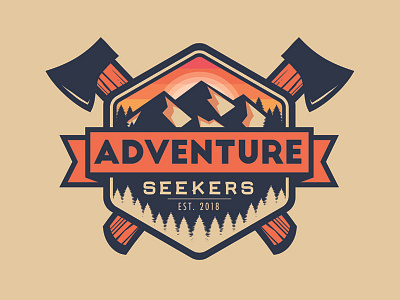 Adventure Seekers adventure badge camping logo outdoors