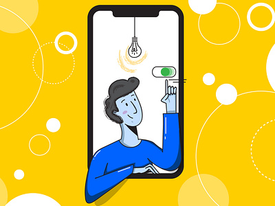 Switch off phone. Vector illustration adobe illustrator app application art bright diversity illustration illustrator man people ui ui elements uiux vector vectorart