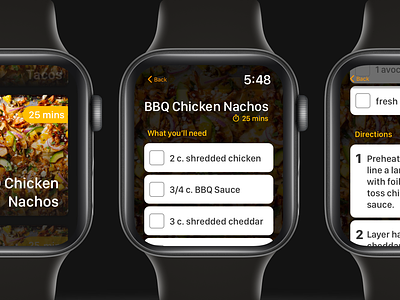 Recipe App for Apple Watch apple watch ui recipe app recipe ui ui challenge watch ui