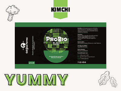 PROBIO (mild) kimchi labels adobe cleverfoxdesign design designinspiration foodlabel graphic design illustration kimchi label labeldesign labelinspiration logo moderndesign odrzivafarma openforbusiness packaging packagingdesign probio