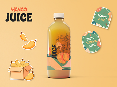 MANGO JUICE logo & label concept adobe brandidentity branding cleverfoxdesign designinspiration graphic design illustration juice juicelabel label labeldesign logoconcept logodesign moderndesign modernlabel packaging playfuldesign