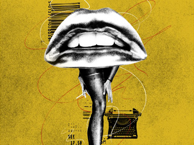 lippy lips lithograph personal poster work