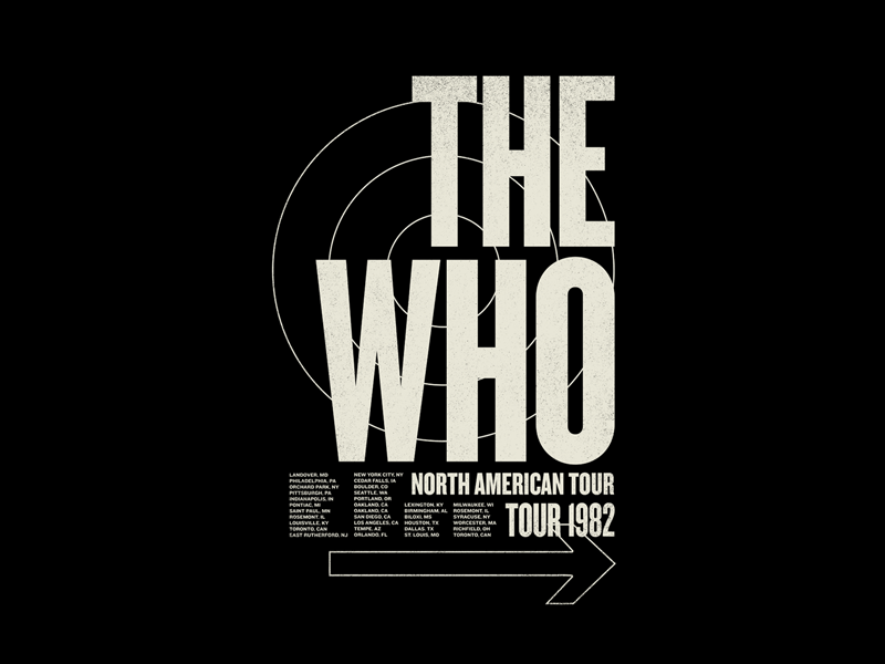 The Who streetwear music apparel print graphic design band t-shirt merchandise t-shirt band merch the who