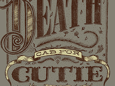 Death Cab For Cutie band cab cutie death for hand illustration lettering merch typography