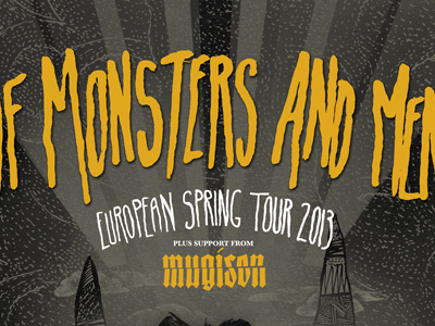 Of Monsters and Men and artwork hand illustration lettering men monsters of poster tour type