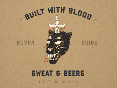 Blood, Sweat And Beers illustration retro vintage