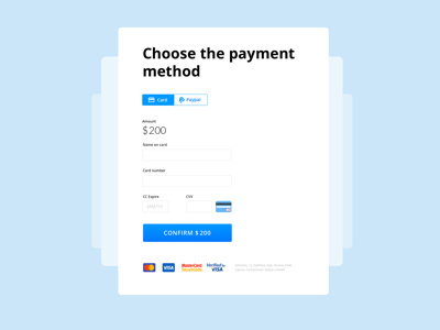 Payment unit paypal card shop onlinestore ui clean payment