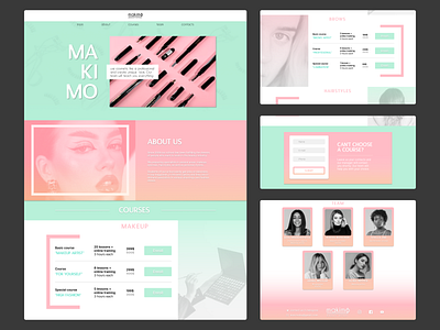 Landing page for beauty school branding design figma landing page ui ux website