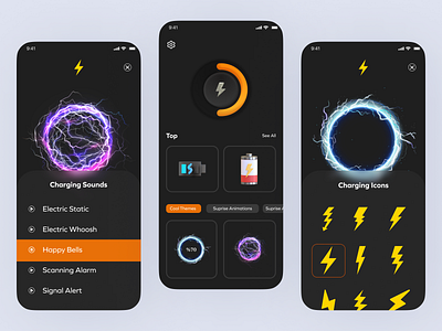 Charging Animations - UI Design charging mobil app ui ui desing