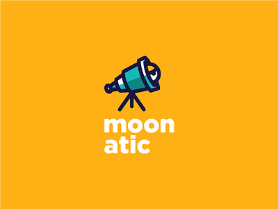 CREATIVE AGENCY LOGO branding creative agency icon icon design logo logo 2d lunatic moon telescope vector