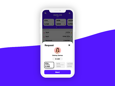 Cryptocurrency Wallet Request Screen Concept app crypto cryptocurrency money portfolio wallet