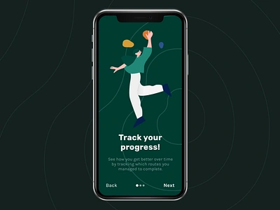 Boulder App bouldering climbing onboarding sports ui design