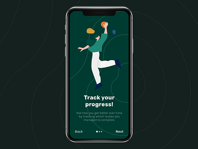 Boulder App bouldering climbing onboarding sports ui design