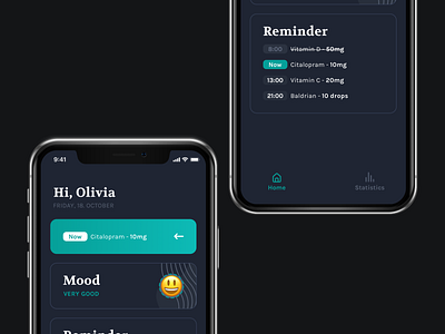 Dark Mode Exploration app dark mode design mobile mood tracker ui ux