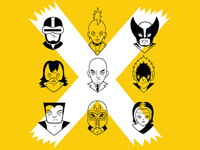 X-Men 2d cartoon characterdesign comics illustration selfpromotion vectorart xmen