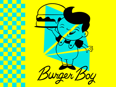 Burger Boy burger boy cartoon flatdesign food fun graphic design illustration lettering