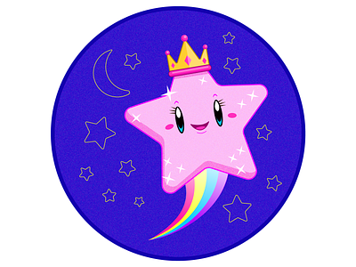 Princess Pretty Star 2d cartoon characterdesign color design illustration vector