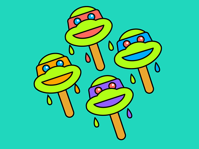 TMNT Ice Cream Icons 2d cartoon graphic design icons