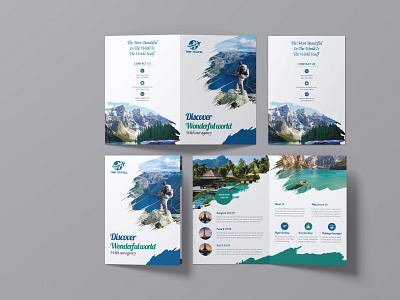 Travel Bi fold Brochure Design branding brochure design flyer graphic design