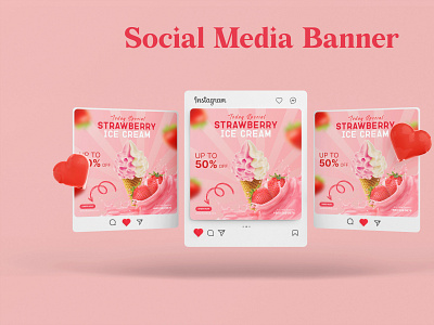 Social Media Banner (Ice Cream) banner graphic design social media design vector