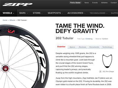 Zipp Website Redesign