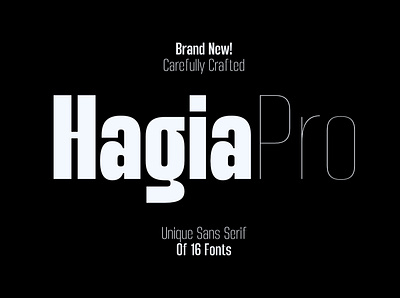 Hagia Pro branding font font family graphic design hagia pro unique font family unique sans serif