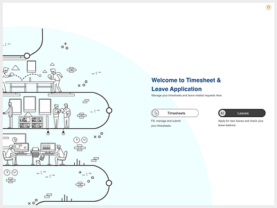 Timesheet And Leave Application Landing Page design flat icon landign page landing design landing page concept ui ux vector art website