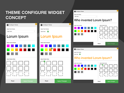 Theme Configure Widget Concept app branding design flat icon type ui ux vector art web website