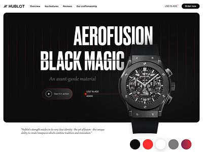 Concept site | landing page | a watch design graphic design landing page ui ux web