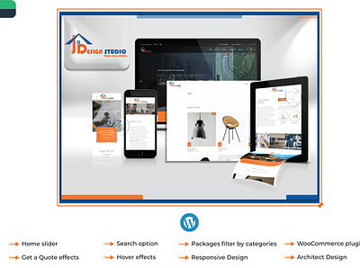 Mockup for Interior and Architecture architecture website branding graphic design logo ui website design